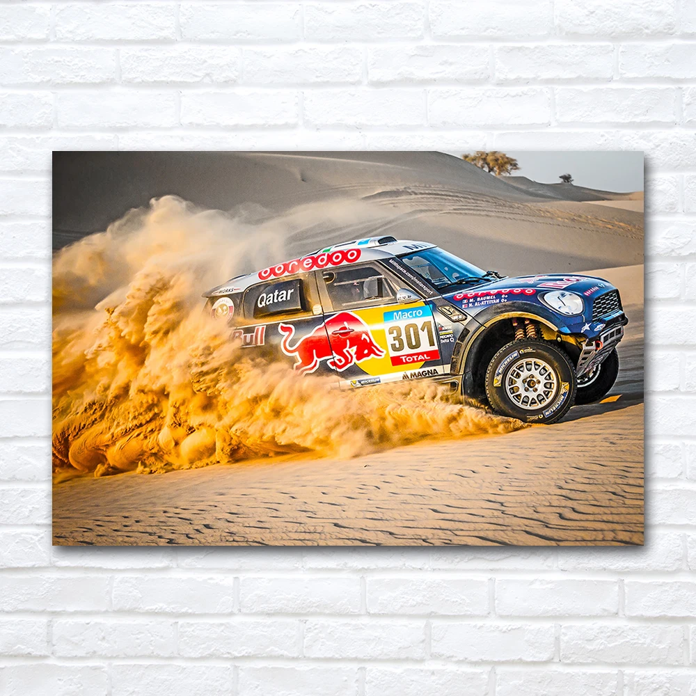 Mini Cooper Rally Racing Car Poster Canvas Prints Painting For Living Room Decor Wall Art Picture