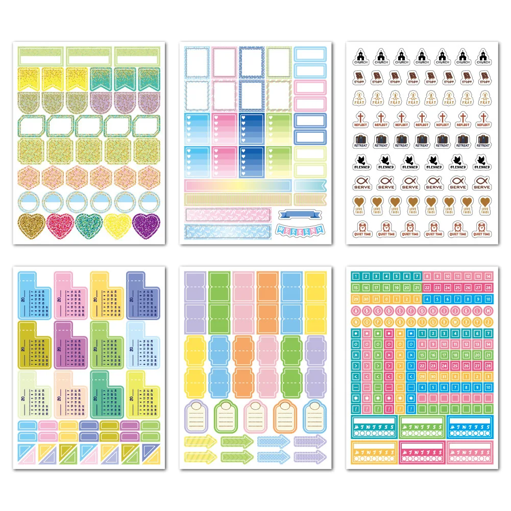 Creativity 650/730pcs Planner Stickers Set Scrapbooking Deco Alphabet Label Weekly Plan Agenda Journal Korean Stationery Sticker