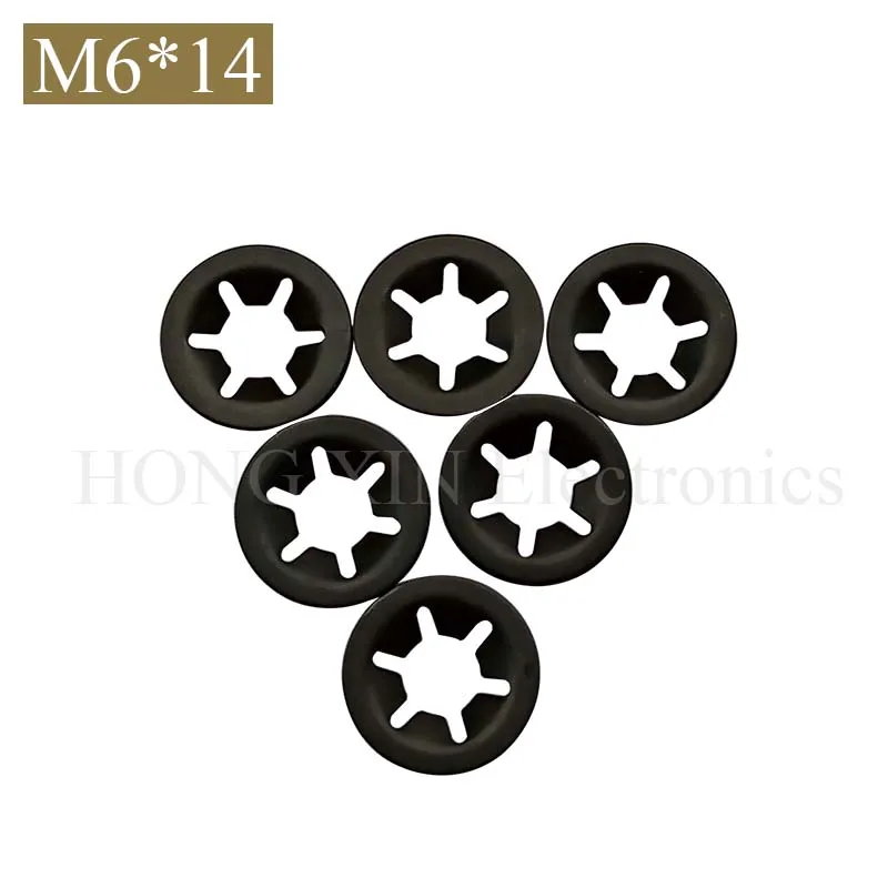 【M6*14】Tooth Starlock Push On Locking Washers Speed Clips Fasteners Assortment Kit Quick Speed Locking Washers 10pcs/Set