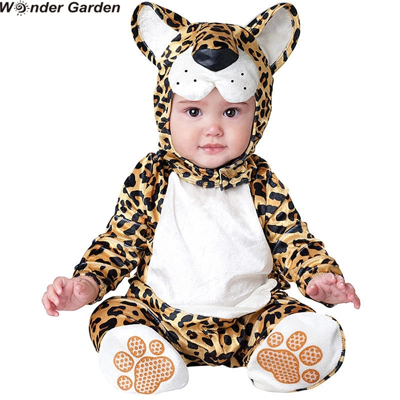 

Wonder Garden Infant Toddlers Baby Boys Panthera Leopard Halloween Cosplay Costumes Christmas Purim Holiday Jumpsuit