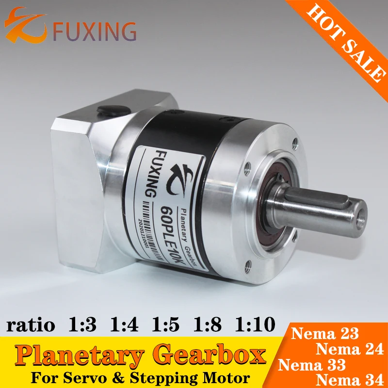 60PLE Ratio 5:1 10:1 15:1 25:1 Nema 23 24 Stepping Stepper 60mm 200w 400w Servo Motor Reducer Precision Planetary Gearbox Gear