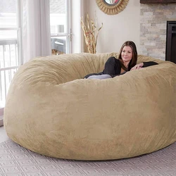 Luxurious Giant 7ft Bean Bag Chair with Microsuede Cover - Ultra Soft, No Filling, Washable Large Bean Bag Sofa for Adult