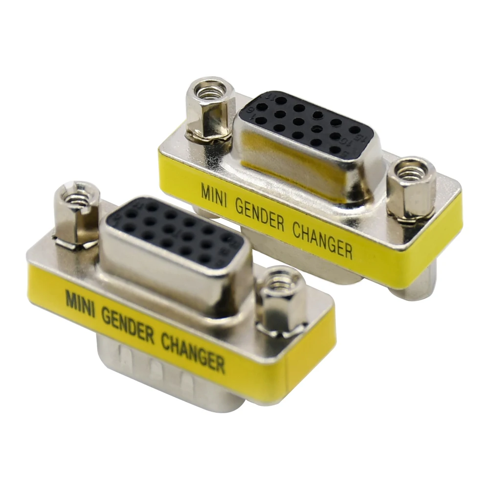 VGA 15pin connector DB15 pin MINI Gender Changer adapter RS232 Com D-Sub to Female Female