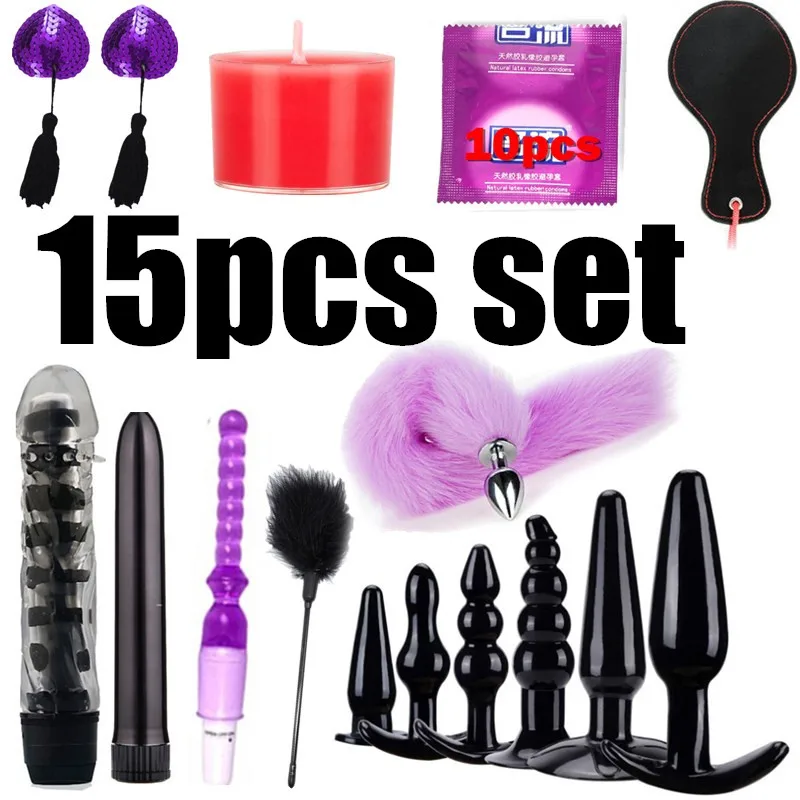 

15Pcs set Soft Silicone Women Sex Plug Combination Kit Butt Plug Vibrator Stimulator Adult Sex Toys for Women Men Sex products