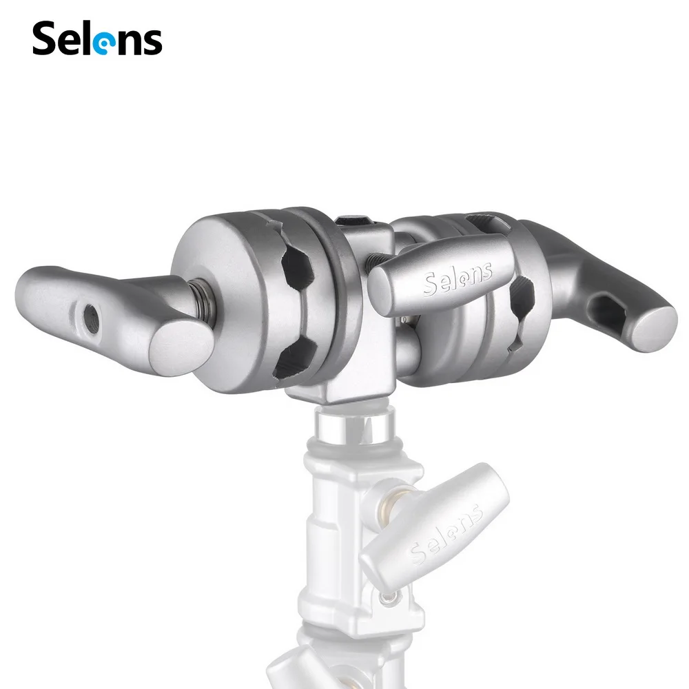 

Selens 2 in1 C Stand Heavy Duty Grip Head Photography Mounting Adapter Metal Holder for Light Stand C Stand Extension Boom Arm