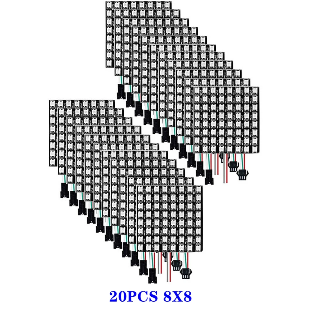 DC5V WS2812B 개별 조정 가능 Led 패널 모듈, 8X8 8X32 16X16 소형 스크린 매트릭스 픽셀 유연한 벤딩 3 핀 연결