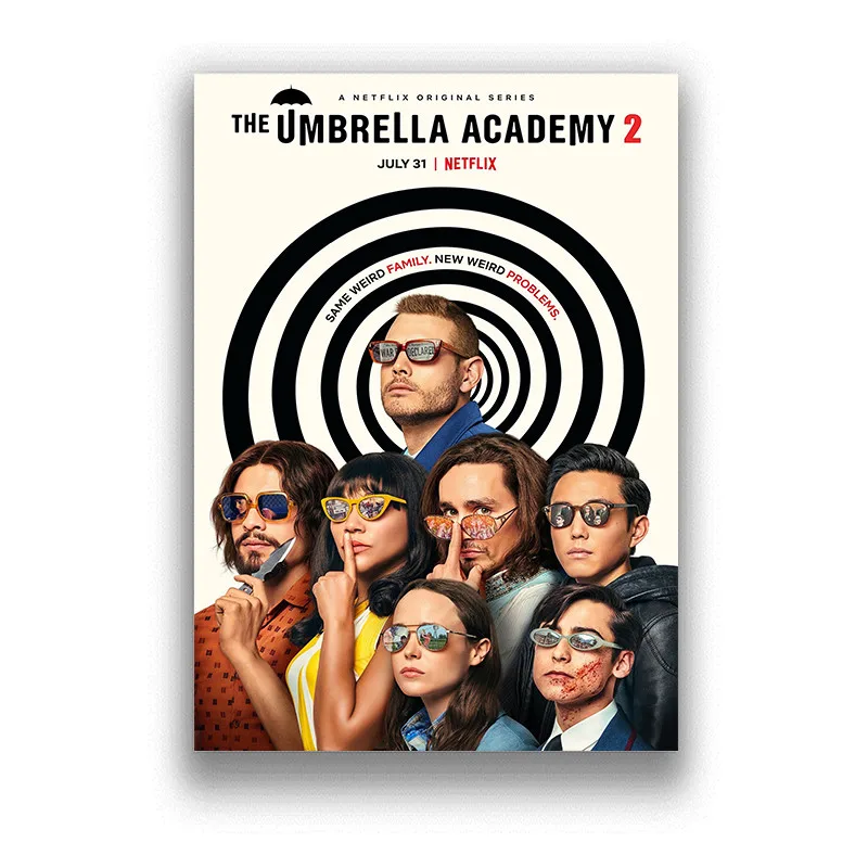 TV Comedy The Umbrella Academy White Glossy Paper Posters Art Painting Home Room Bar Decor Wall Stickers