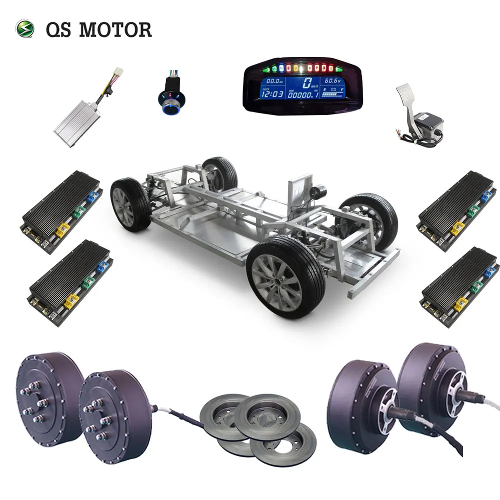 QS Motor 273 8000w 4WD BLDC electric car hub motor conversion kits with APT96600 motor controller