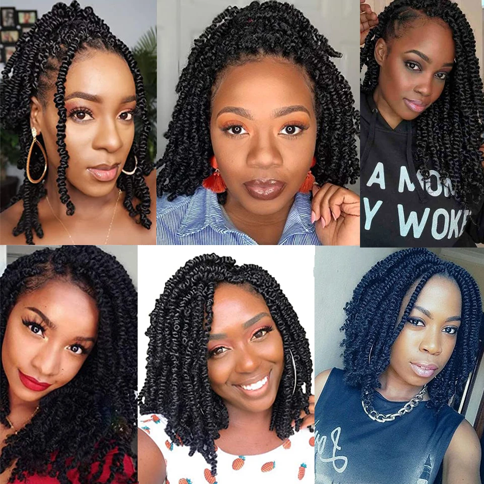 Donghou Frühling Twist Häkeln Haar Extensions Faux Loks Häkeln Geflecht 15 Wurzeln/Pack Häkeln Haar Afro Frühling Twist Lockige haar