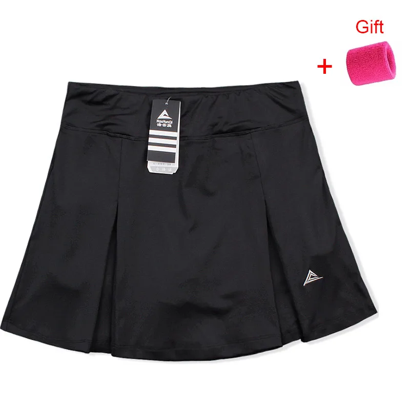 Women\'s Quick Dry Half-length Sports Net Badminton Front Rear Slit Pleated Skirt Running Breathable Absorption