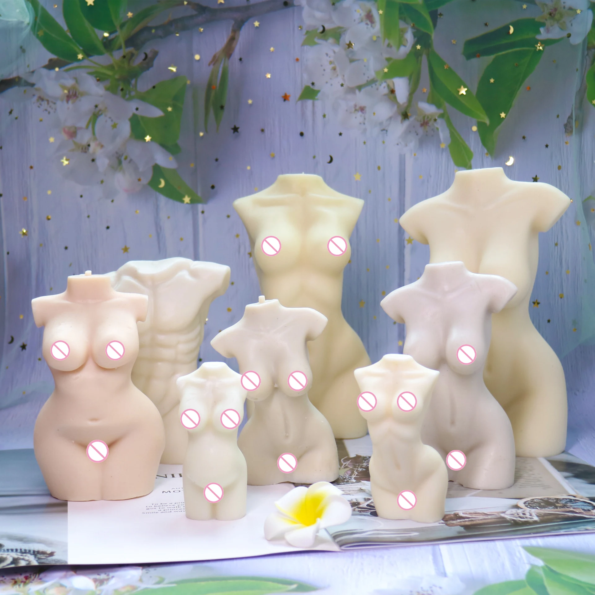 

LOVE'N LV092B DIY 13cm 15cm Large Body Candle Mold Woman Human Female Body Sex Goddess Torso Candle Moulds For Candle Decor