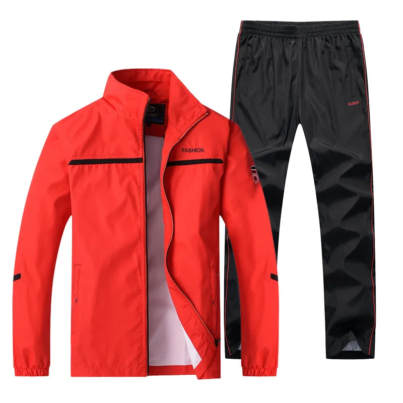 Tuta sportiva da uomo nuova tuta moda maschile set attivi primavera autunno abbigliamento da Jogging 2 pezzi giacca + pantaloni taglia asiatica L-5XL