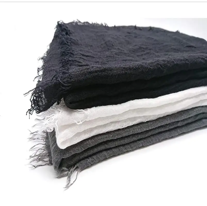 3 PCS Women Soft Scarf Shawl Long Scarf, Scarf and Wrap, Big Head Scarf (Black, White Dark, Gray)