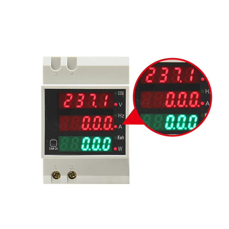 D52-2058 Digital Display AC Voltage Current Power Meter Frequency Meter Household Power Display Multi-function Meter