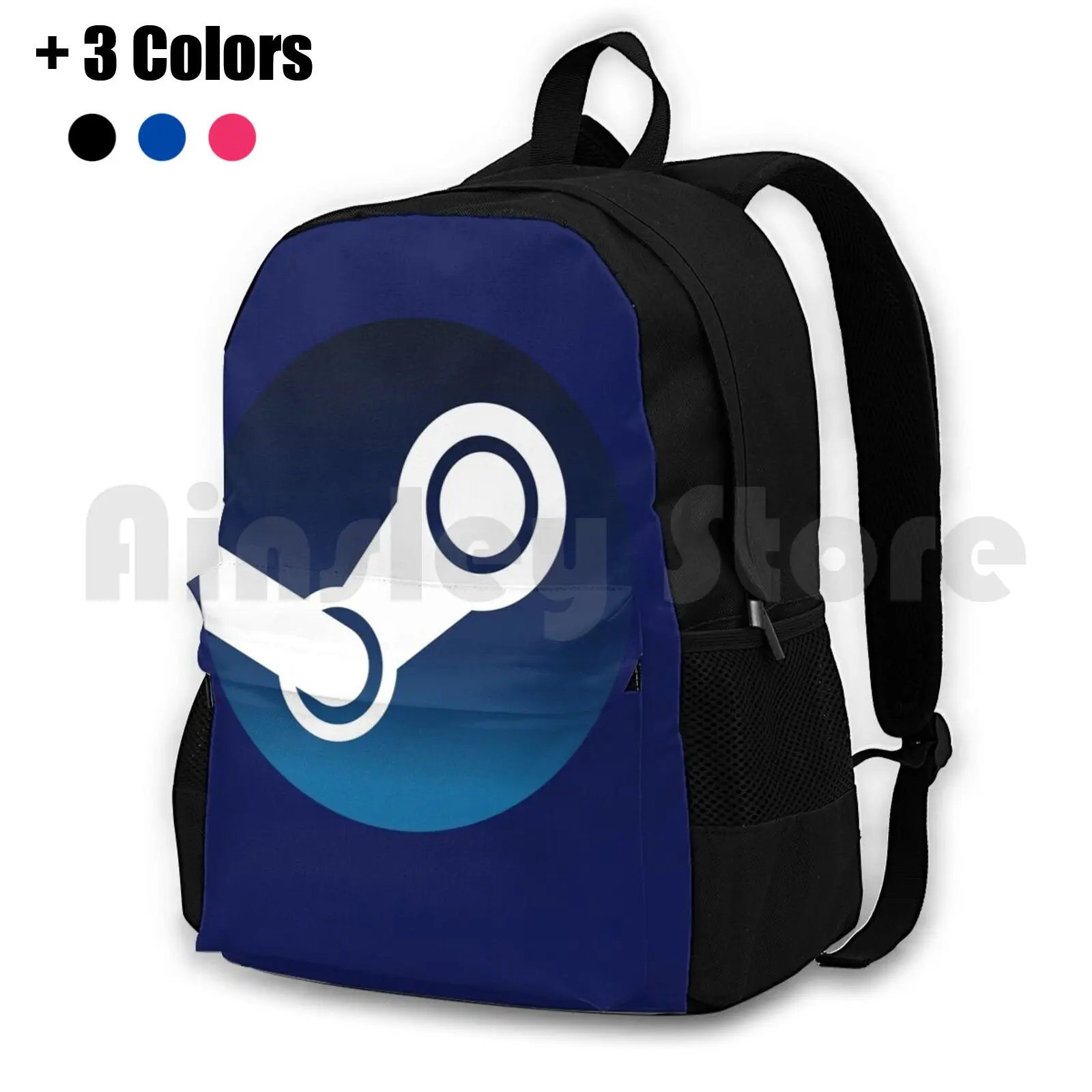 Steam Logo Outdoor Hiking Backpack Riding Climbing Sports Bag Steam Online Gaming Platform Steampowered Powered Game Games