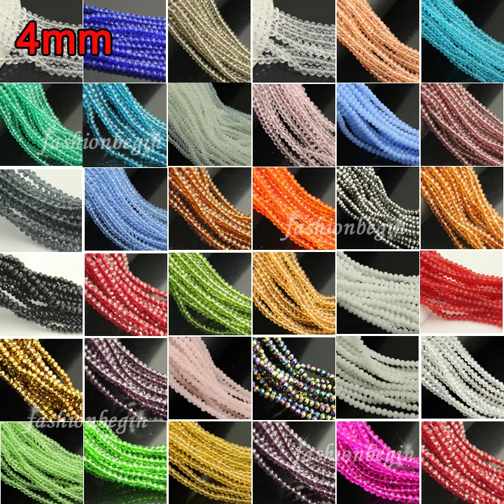 All Colors 3mm 4mm 6mm 8mm Rondelle Austria Crystal Faceted Glass Bead Loose Spacer Beads For Sewing DIY Bracelet Jewelry Making