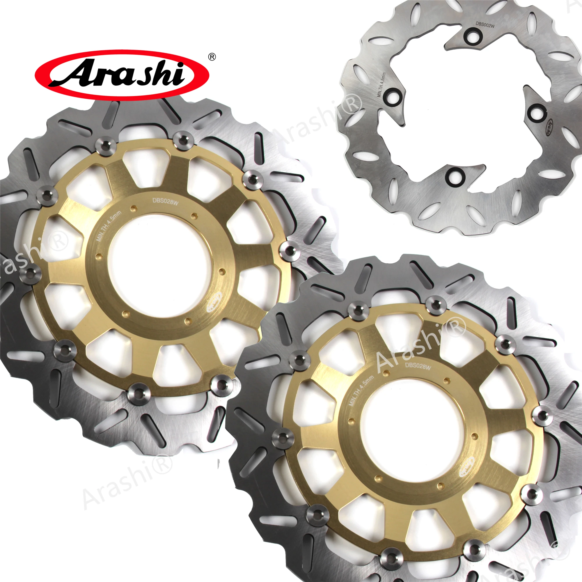 ARASHI For HONDA CBR929RR 2000 2001 Front Rear Brake Rotors  Brake Disc CBR 929 RR GOLD BLACK 929RR