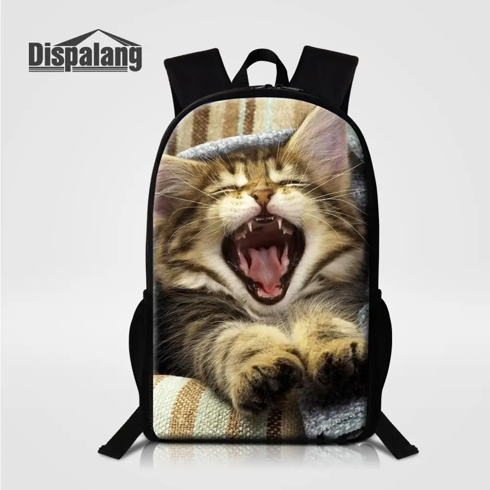 

Funny Animal Cat Print School Backpack For Teenage Girls Women Custom Image Travel Rucksack Children Fashion Bookbag Schoolbag