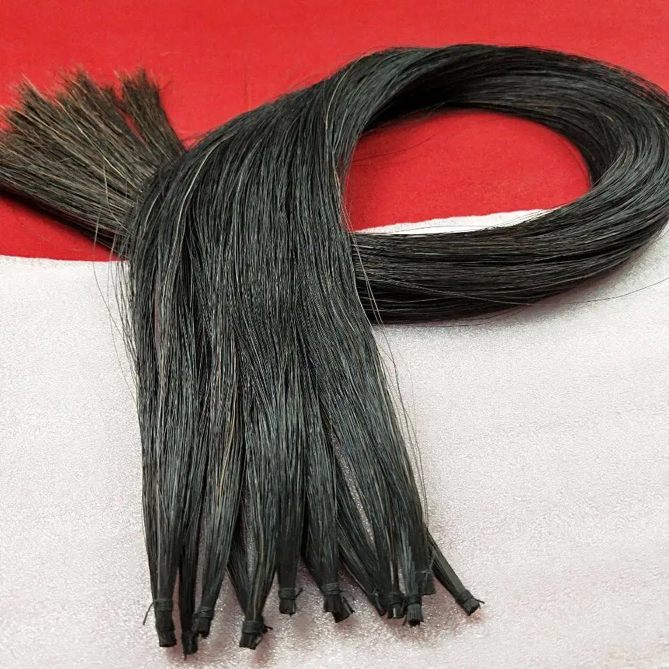 30 hanks violin viola cello Mongolia natural black bow hair horse tail 80-85 cm