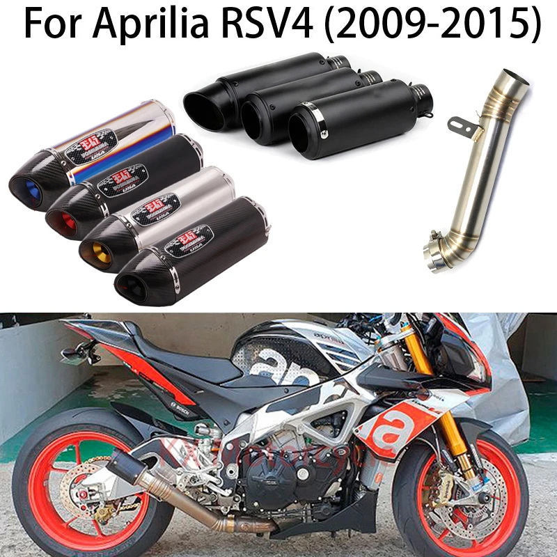 

For Aprilia RSV4 2009-2015 Upgrade Motorcycle Full Exhaust System middle Link Pipe Carbon Fiber Muffler Motocross escape moto