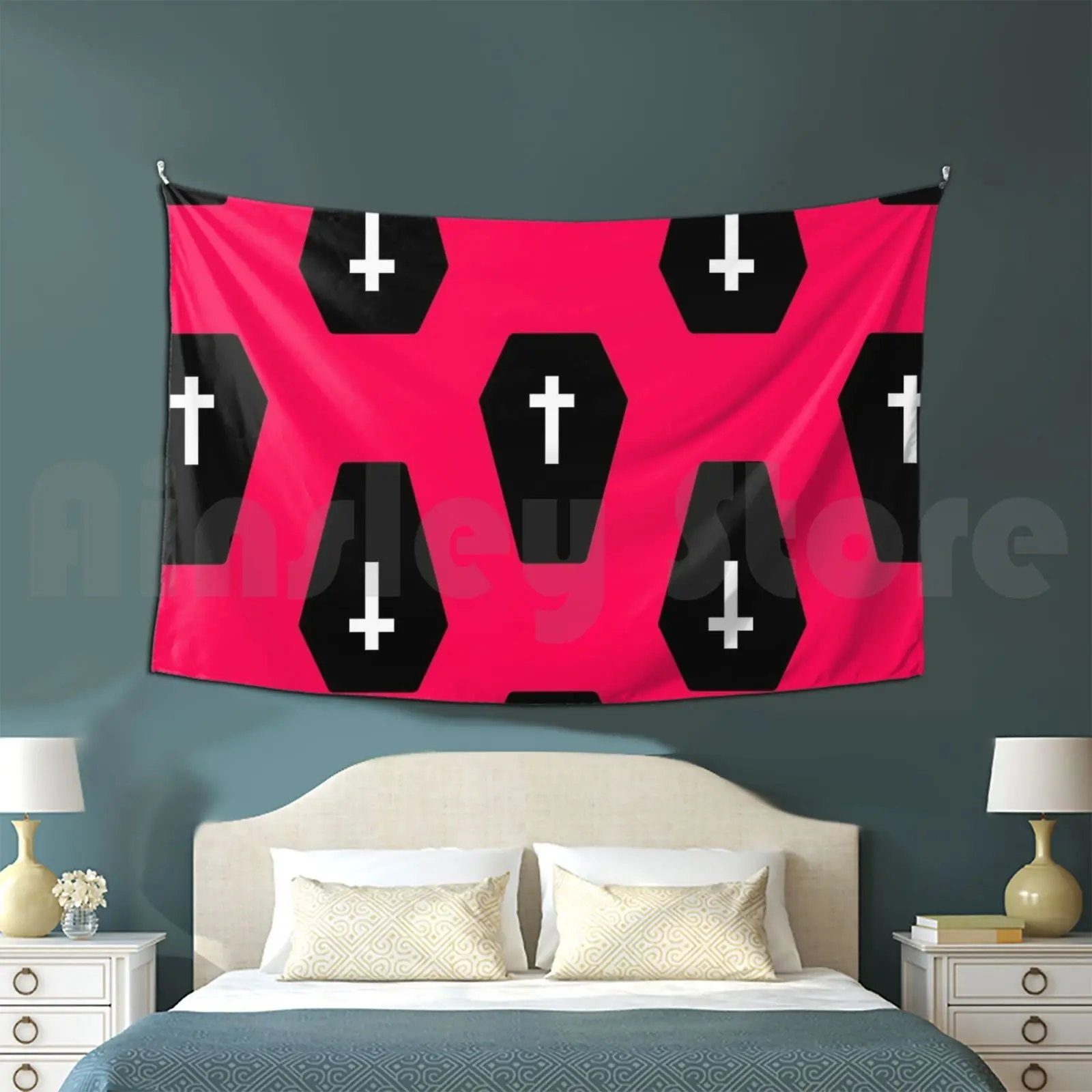 

Coffins Customized Tapestry Coffins Coffin Girl Halloween Grave Halloween Birthday Graveyard Goth