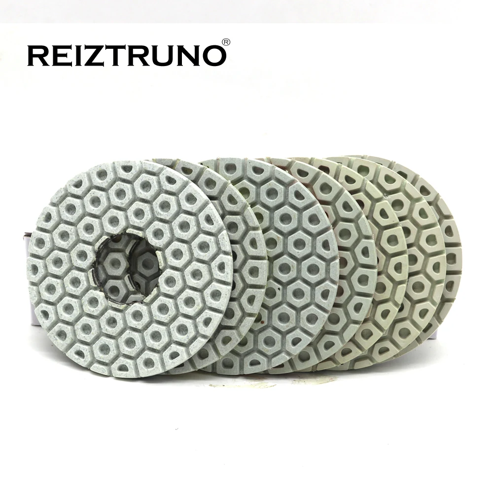 Reiztruno 1 pezzo 125mm tamponi per lucidatura flessibili per levigatura e lucidatura di pietre e calcestruzzo, spessore 4mm, uso bagnato o asciutto