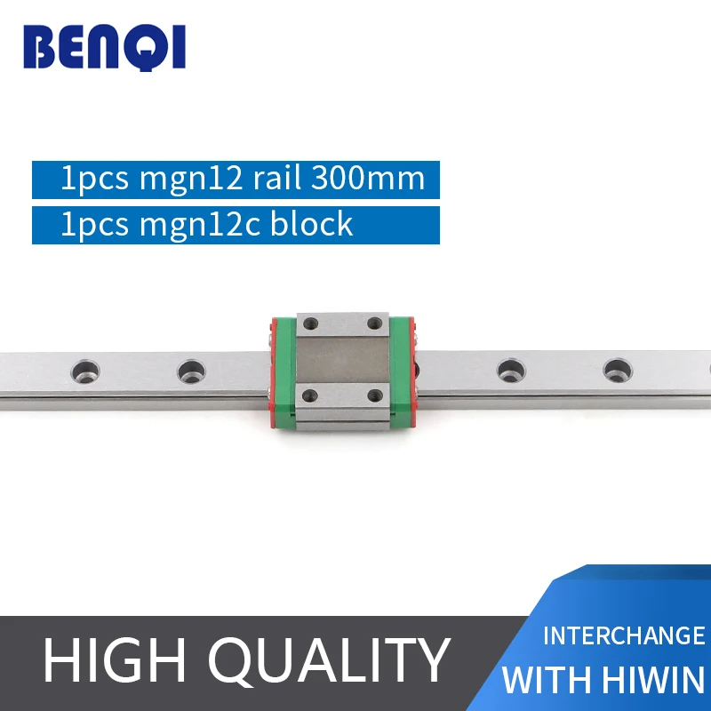 Mini linear Guide MGN12- L300mm linear rail + MGN12C standard bearing for 3D printer