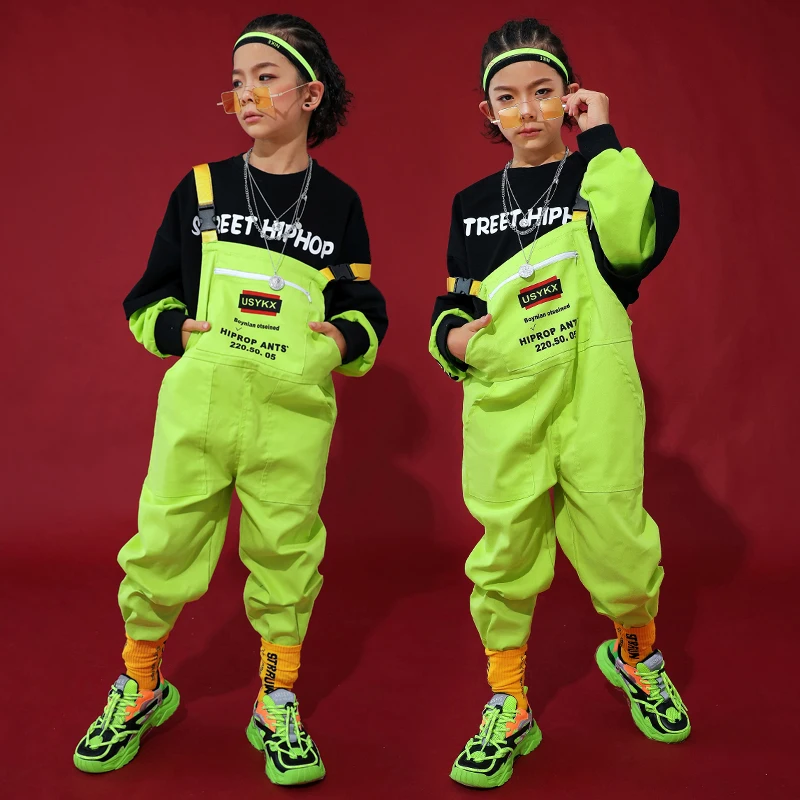 

Green Jazz Dance Costume Boy Hiphop Performance Clothing Street Dance Stage Outfits Kids Dancing Practice Dancing Wear DC2725