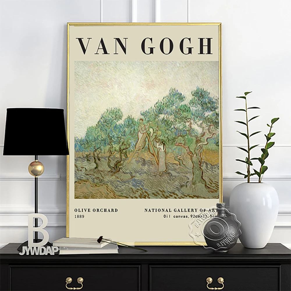 Vincent Van Gogh Exhibition Poster, Irises Oil Painting, Gogh Vase With Twelve Sunflowers Wall Picture, Retro Still Life Prints