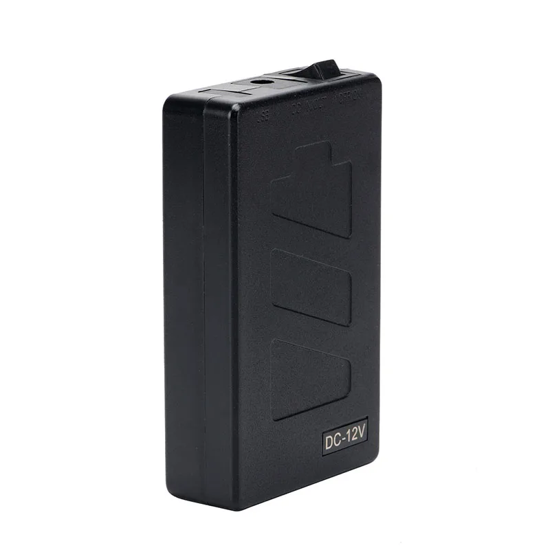 CCTVカメラ用ブラックケース付きリチウムバッテリーパック,スーパー充電式セル,ポリマー,DC 12300, 12V, 3000mAh, 10個セット