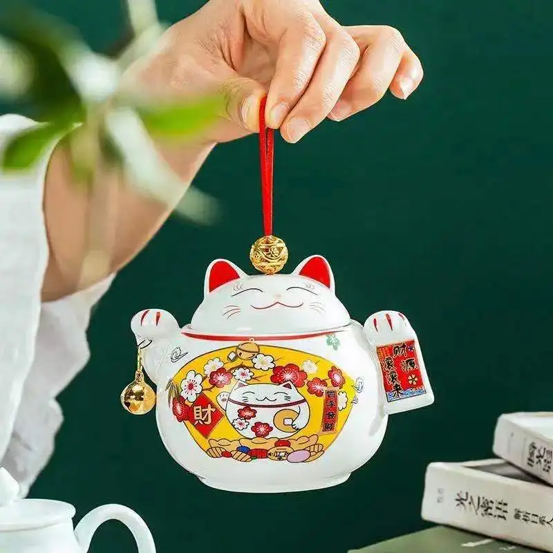 300 مللي جرة للحيوانات الأليفة رماد القط شكل تذكاري الحرق الجرار-مصنوع يدويا الأسود ديكور الجرار لجنازة القط جرة الكلب جرة