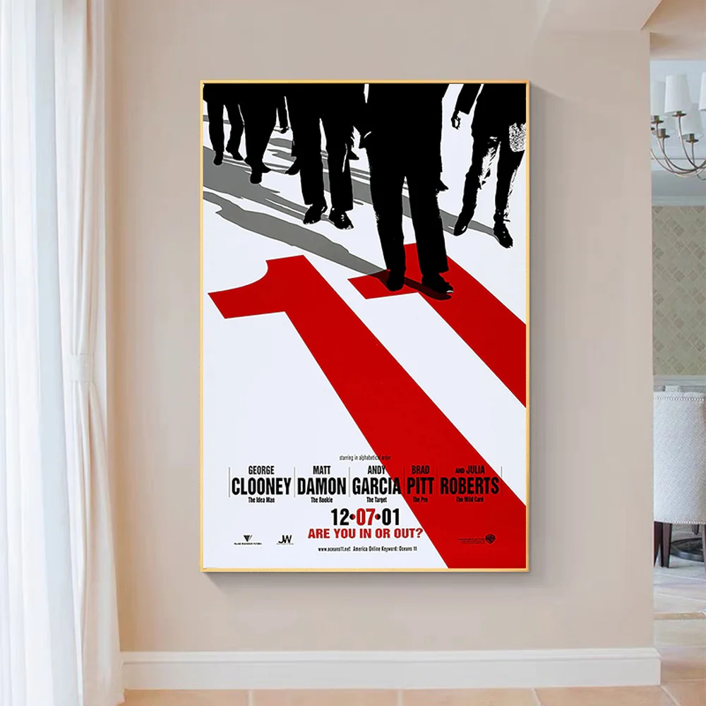 SP161 Silk Cloth Wall Poster OCEANS ELEVEN 11 framed movie Art Home Decoration Gift