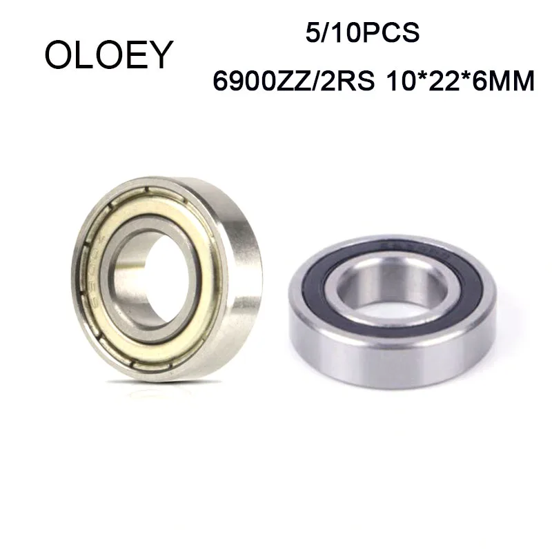 6900 ZZ 2RS 10X22X6mm Bearing 5/10PCS ABEC-1 Metric Thin Wall Deep Groove Ball Bearings Chrome Steel Bearing With High Quality