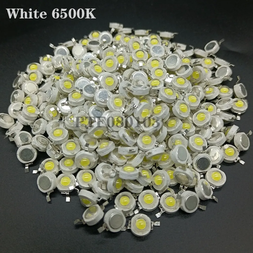 

100pcs 1W 3W High Powre LED Bead Warm white Neutral White Cool white 10000K 20000k 30000k LED Chip Emitter for light diy