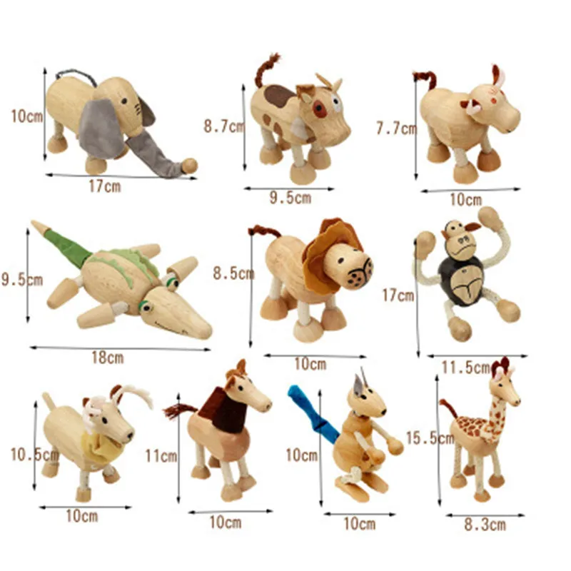 Baby Mini  Montessori Farm Animal Educational toy Wooden 3D  Sound Wooden Sensory Jigsaw Brain Training Crafts Learning Toy Gift