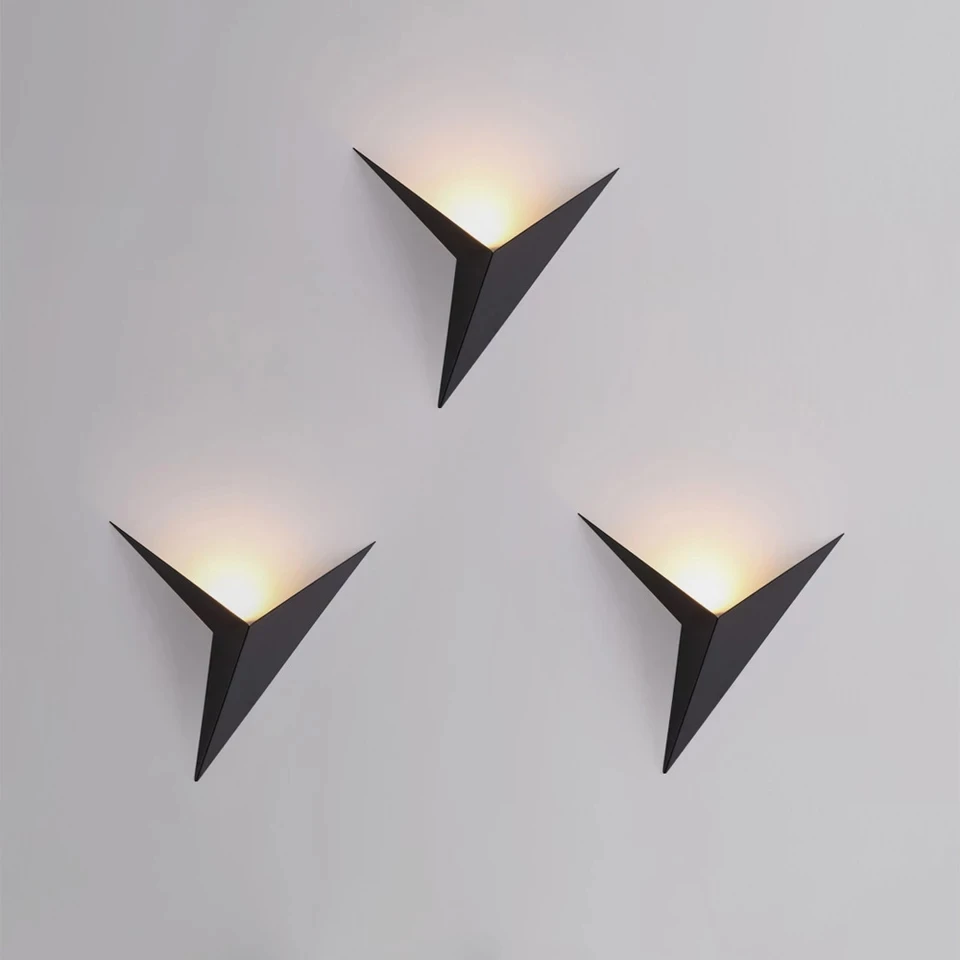 Modern Simple Triangle Shape Led Wall Lamps Nordic Style Indoor Lighting Creative Home Decor Living Room Bedroom Bedside Light