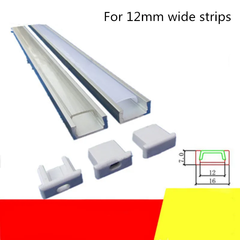 DHL 1 m LED aluminum profile for 5050 5630 LED hard bar LED light aluminum housing with lid End cover