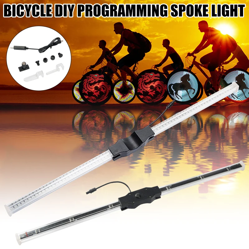 DIY Bicycle Spokes LED Lights USB Rechargeable Waterproof Decorative Lamp for Bike FOU99