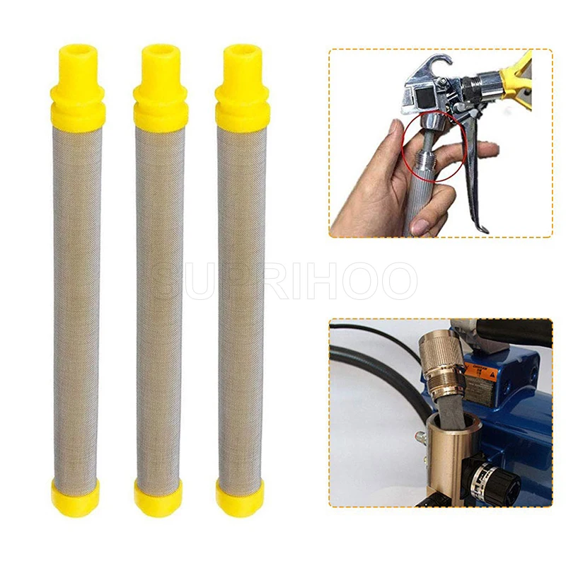 Wagner 89324 5pcs 100 Mesh Airless Spray Gun Filter YELLOW Gun Filter Mesh 100 Insert Type 304 Stainless Steel Material Filters