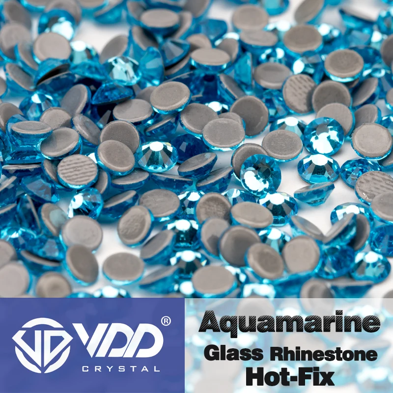 VDD Mehrfarbiger SS6-SS30 Glaskristall Hot Fix Strasssteine Flatback Eisen auf Steine für DIY Nail Art Stoff Kleidung Dekoration