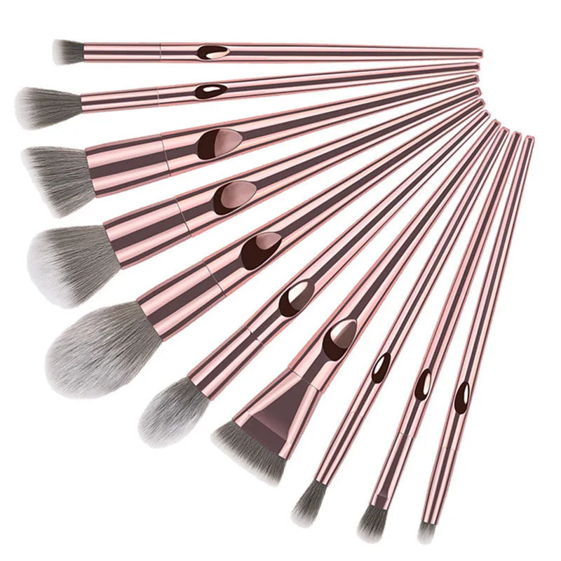 10pcs Rose Gold Makeup Brushes Set For Foundation Powder Blush Eyeshadow Concealer Lip Eye Make Up Brush Cosmetics Beauty Tools