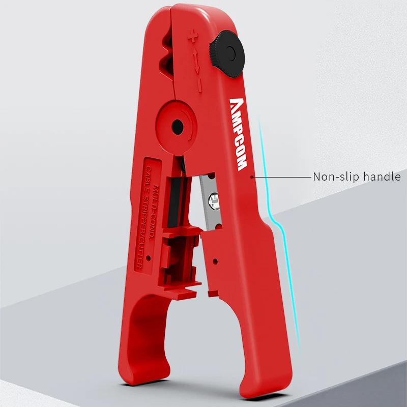 AMPCOM Wire Stripper Ethernet เครื่องตัดสายเคเบิลรอบสายตัดเครื่องมือ Lan เครื่องมือตัดสายเคเบิลสําหรับ CAT7 CAT6 CAT5E CAT5 รอบลวด