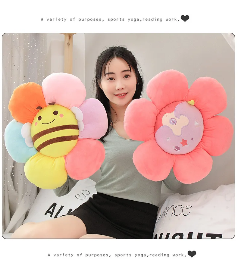 Xmas Birthday Gift Colorful Flower Unicorn Bee Doll Soft Comfy Sofa Cushion Plush Stuffed Toy Room Car Decor Baby Sleep Present