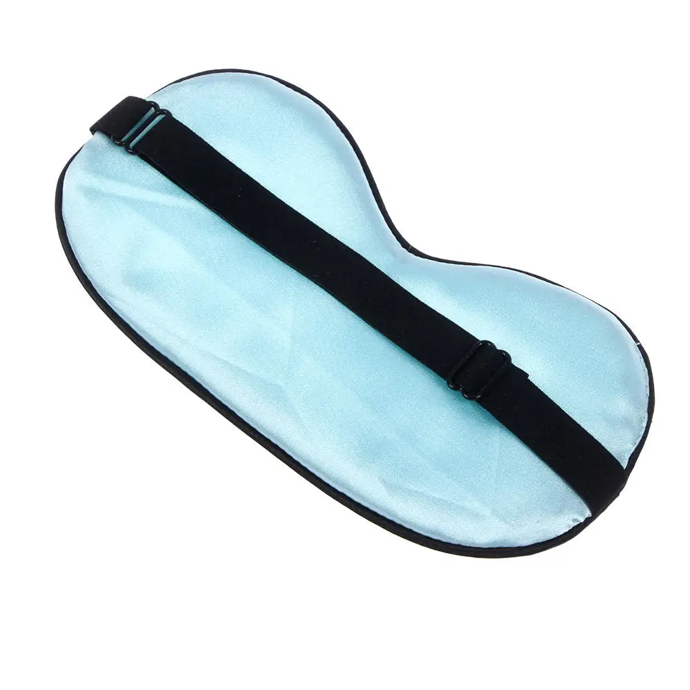 Pure Silk Sleep Eye Mask Padded Shade Cover Travel Relax Aid Eye Blindfold Shades Rest Helper Night Eyepatch 6 Colors