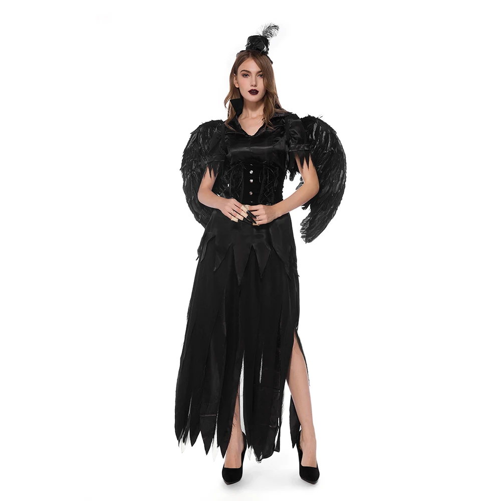 Sexy Dark Angel Cosplay Kostüm Frauen Halloween Rolle Spielen Engel Cosplay Phantasie Party Kleid Up Karneval Fantasia Outfit