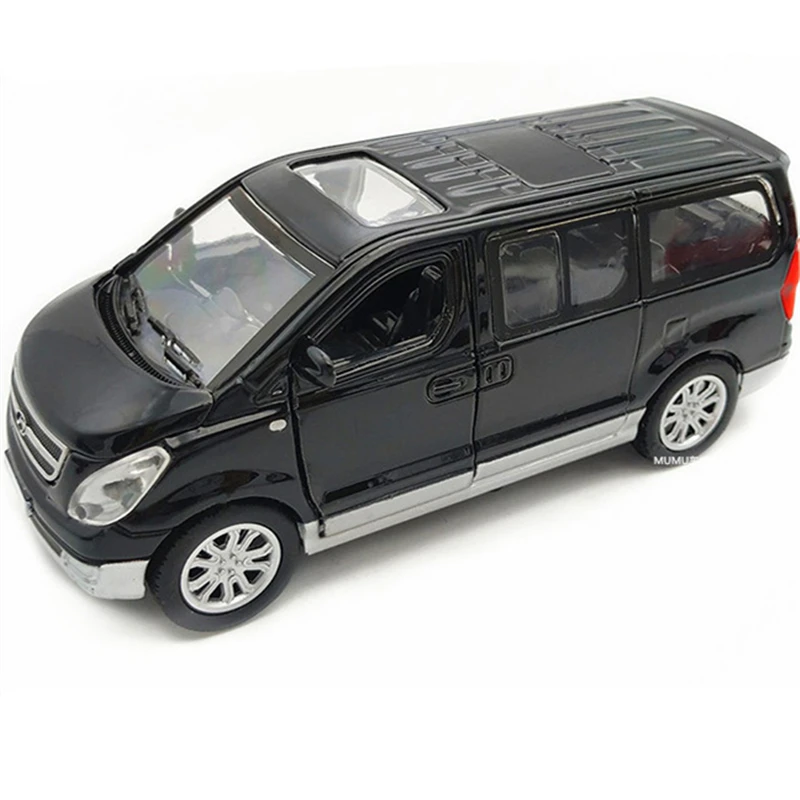 1:32 Hyundai H-1 Grand Starex MPV Alloy Car Model Diecast Metal Toy Car Model Simulation Sound Light Collection Childrens Gift