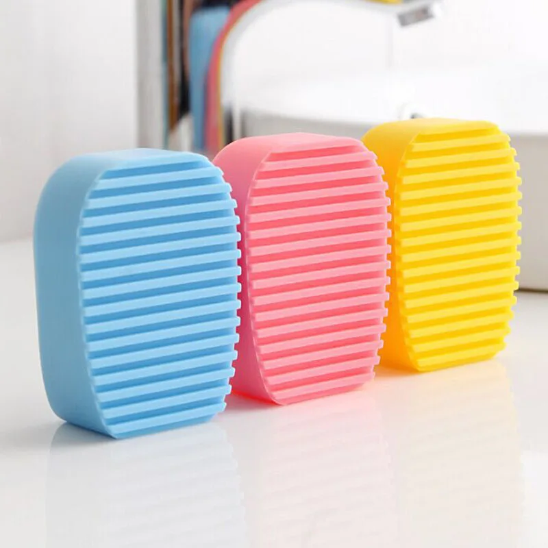 small Silicone Laundry Wash Board 1pc New Candy Color Non-slip Mini Washboard Scrubbing Brush Handheld Cleaning tool