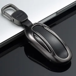 1Pcs Car Key Case Cover with Belt Aluminum Alloy Key Shell Storage Bag Protector for Tesla Model S Model 3 Model X Model Y