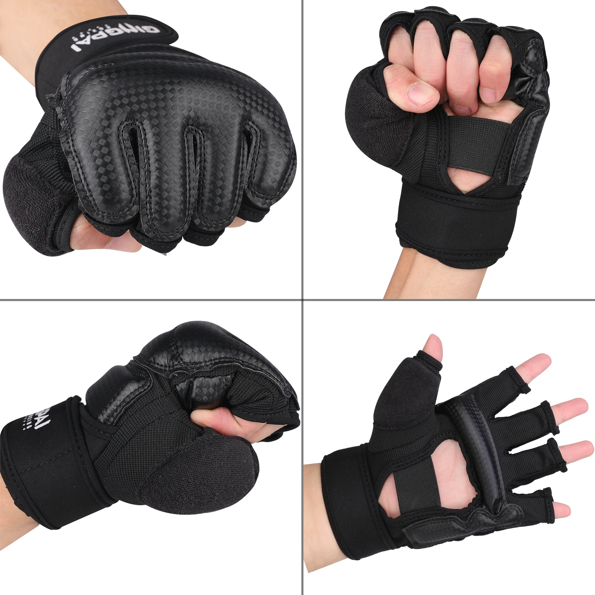 New Adult Kids Children half finger Boxing Gloves Mitts Sanda Karate Sandbag Taekwondo Protector Gloves semi-finger mma gloves