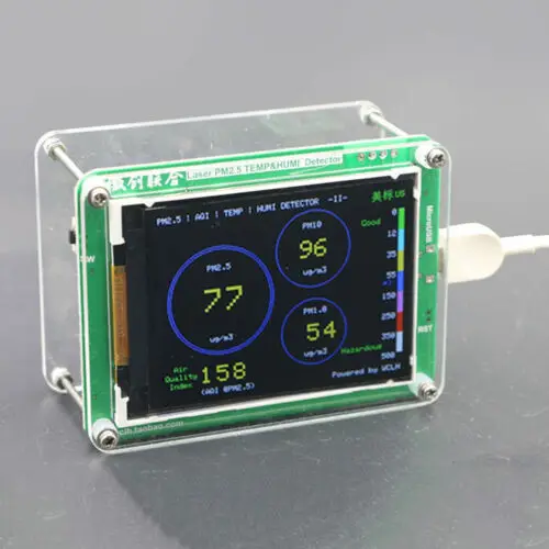 new2023 English version PM1.0 PM2.5 PM10 Detector, TEMP +HUMI TFT LCD, PMS3003